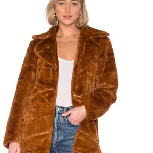 Minkpink Women's Faux Fur Coat - Brown
